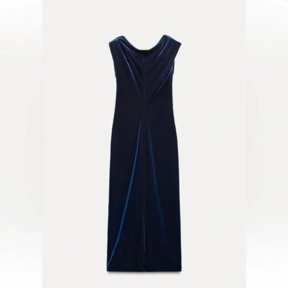 ZARA VELVET MIDI DRESS ZW COLLECTION - Picture 7 of 9